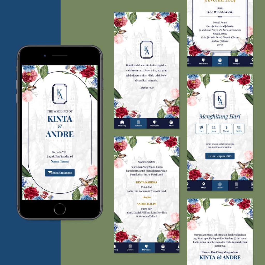 Undangan Nikah Digital Website | Bisa Revisi | Kirim via WhatsApp