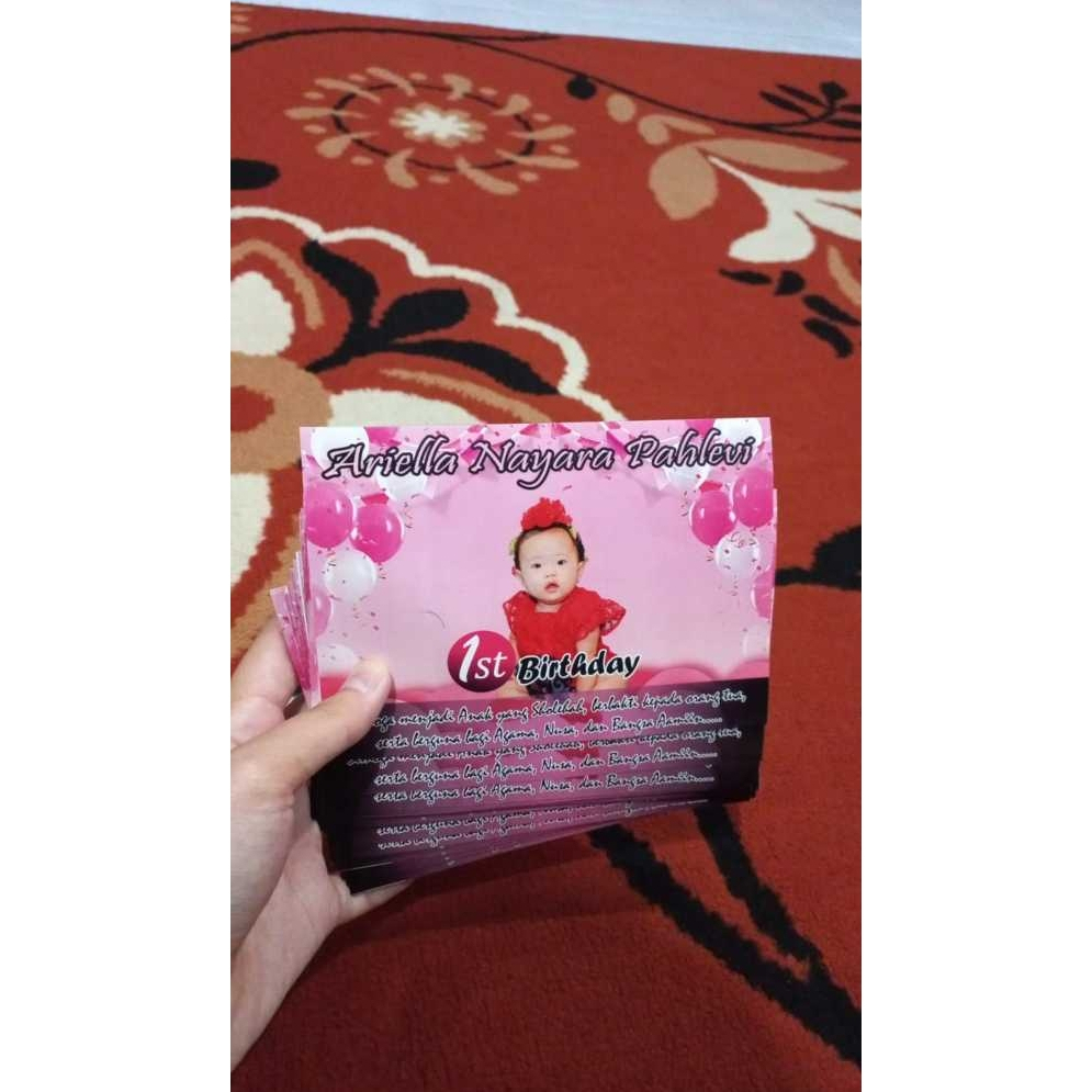 STIKER ULANG TAHUN ANAK - LABEL KOTAK NASI - BENTUK KOTAK