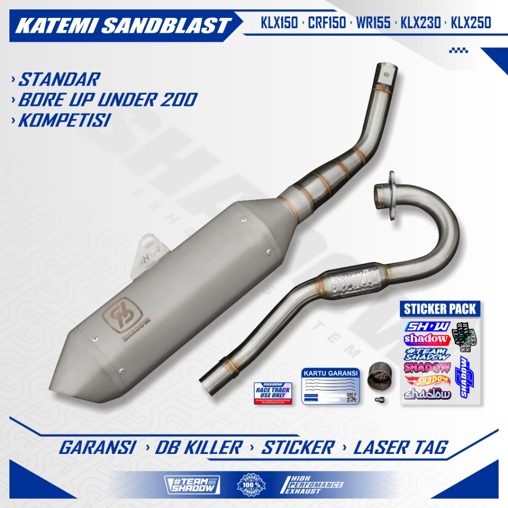 Knalpot CRF150 KLX150 WR155 Katemi Series Copy muffler KTM 6days SHADOW EXHAUST SYSTEM