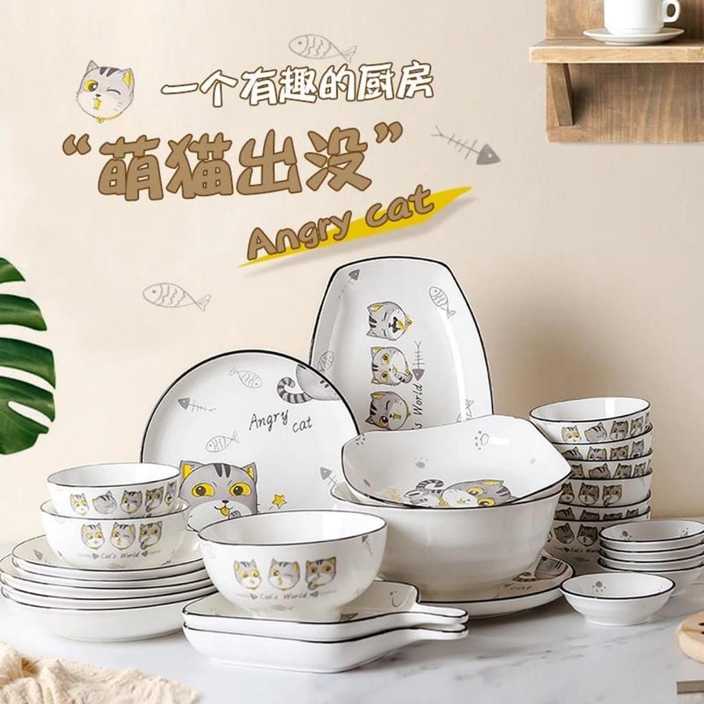 Ready Piring Mangkok Saji Mangkuk Wadah Keramik Plate Bowl Japanese Style Piring Gagang Mangkok deng