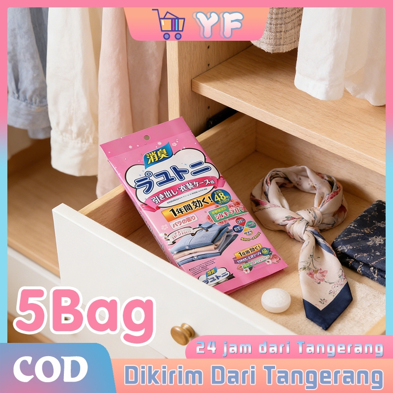 5Bag/1Bag48Pcs/Kamper Pewangi Pakaian Pengharum Pewangi Lemari Aroma Mawar Pakaian Anti Rayap Anti J