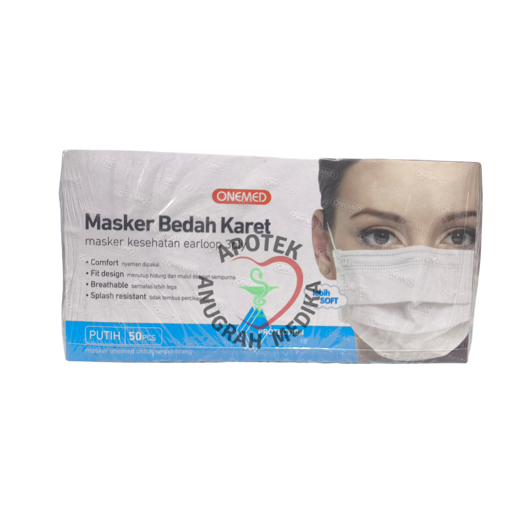 Masker onemed isi 50 earloop masker medis earloop WARNA PUTIH