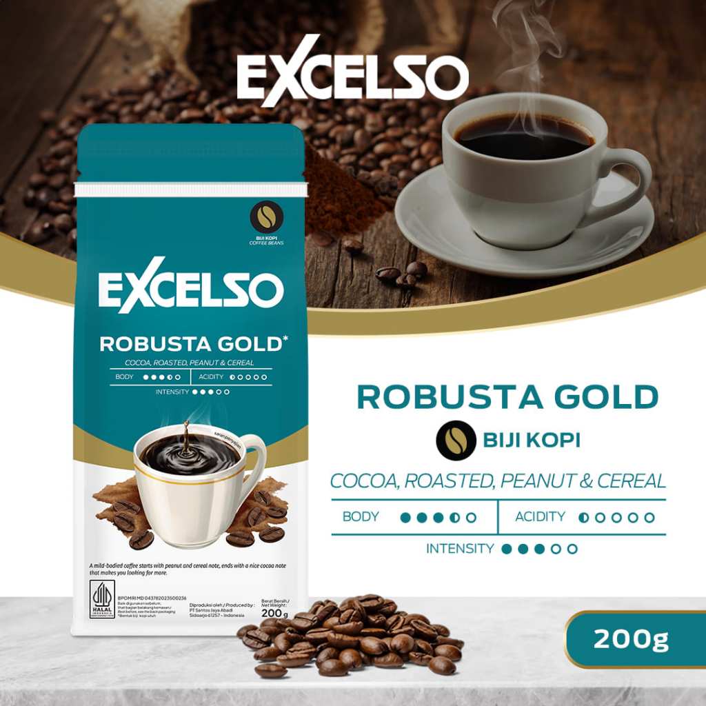 Excelso Kopi Robusta Gold Biji 200G