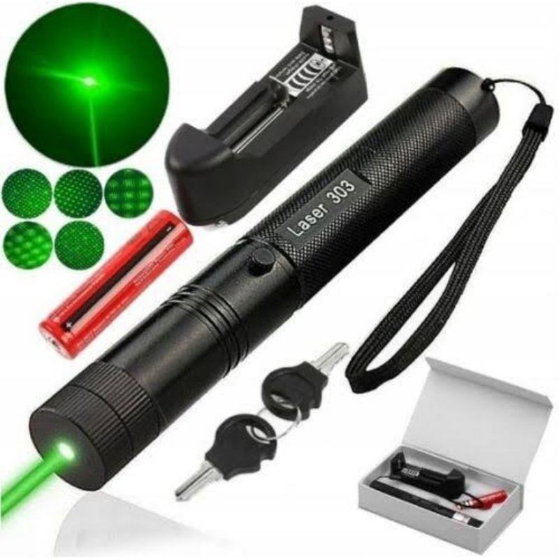 GREEN LASER POINTER 303 - GREEN LASER POINTER BATERAI CAS & BATERAI AAA - GREEN LASER SERBAGUNA TERM