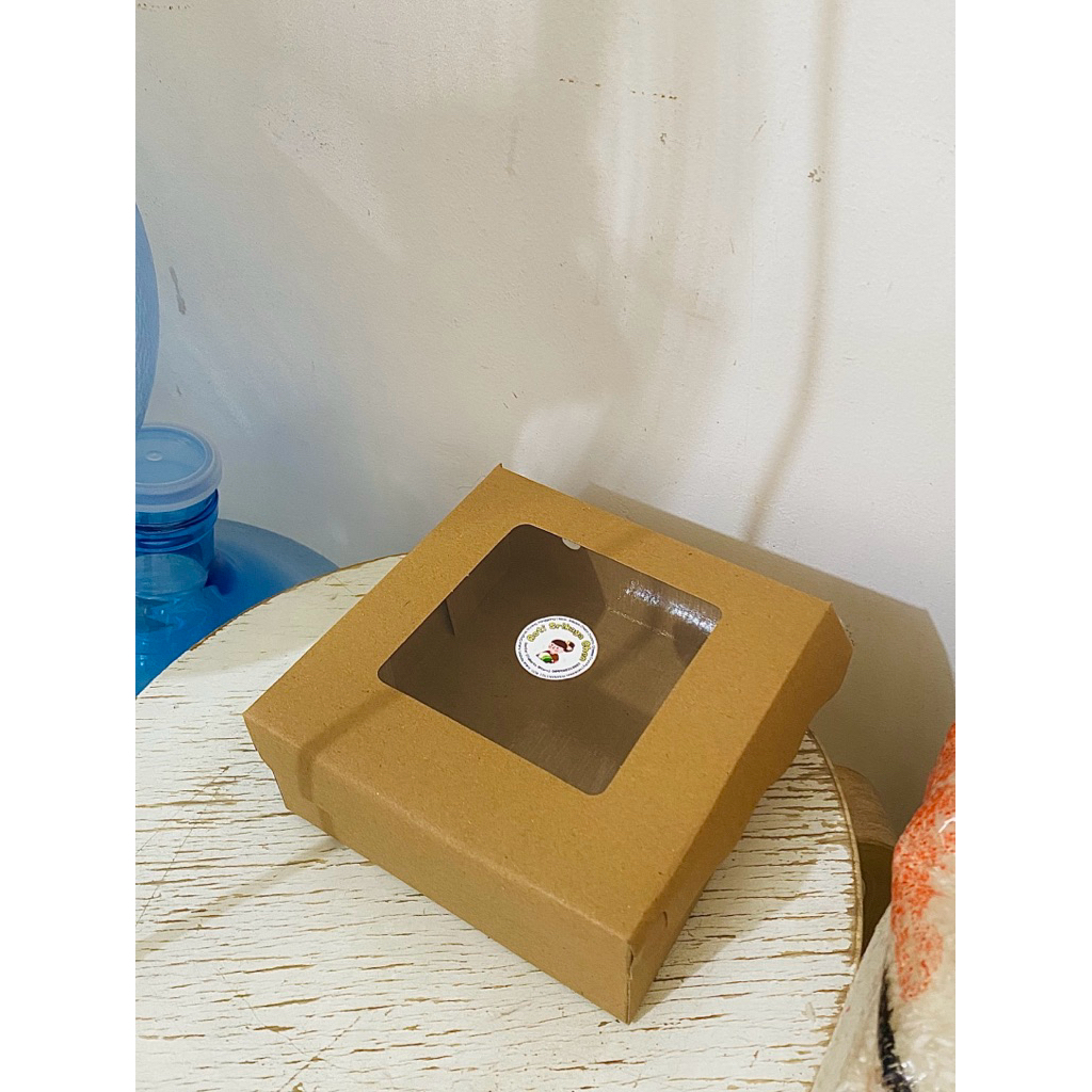 snack Box Kue Kraft 15.5 cm x 15.5 cm x 6.5 cm R6 LAMINASI Food Grade Tahan Minyak dan air