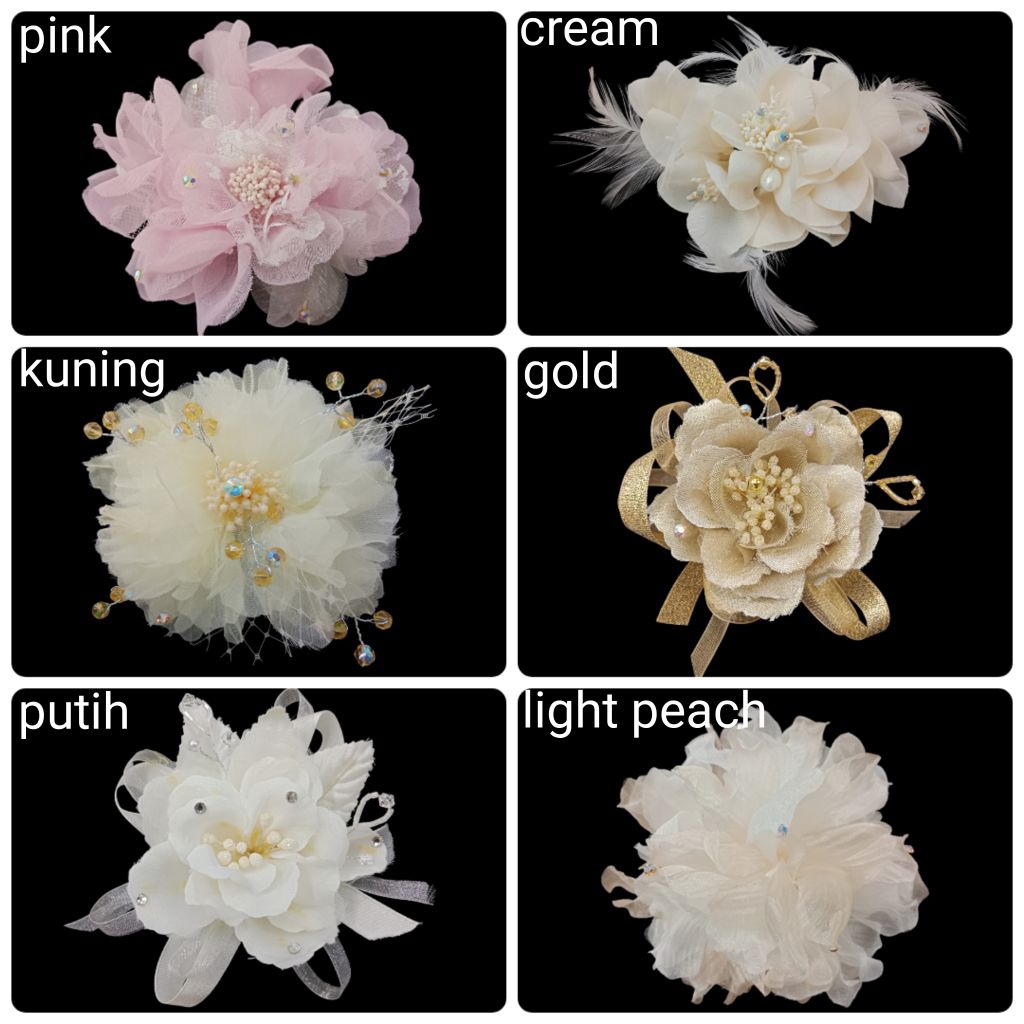 Bunga Korsase Gaun,Korsase Hiasan Gaun,Bunga Hiasan Kebaya, Bunga Aksesoris Gaun/Rambut