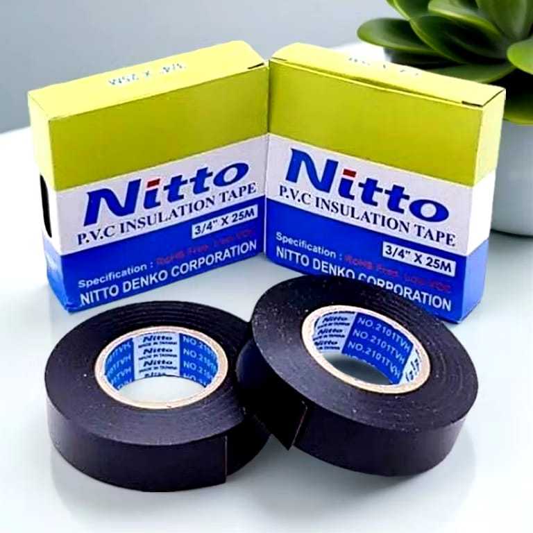 Isolasi Listrik Nitto / Lakban Nitto / Isolasi Nitto / Tape Nitto PVC Insulation 3/4" X 30 M (Black)