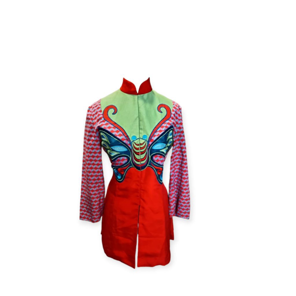 Shanghai Tang Red Kemeja Printing