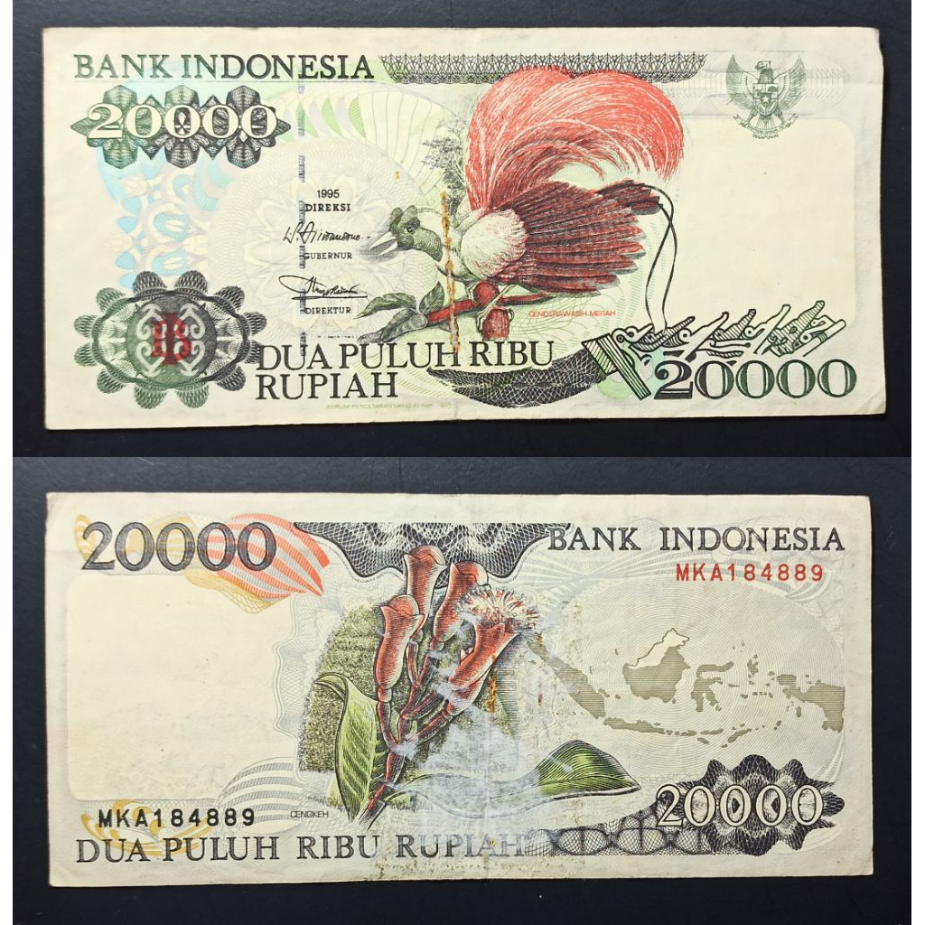 uang kuno Indonesia 20k cendrawasih p2842