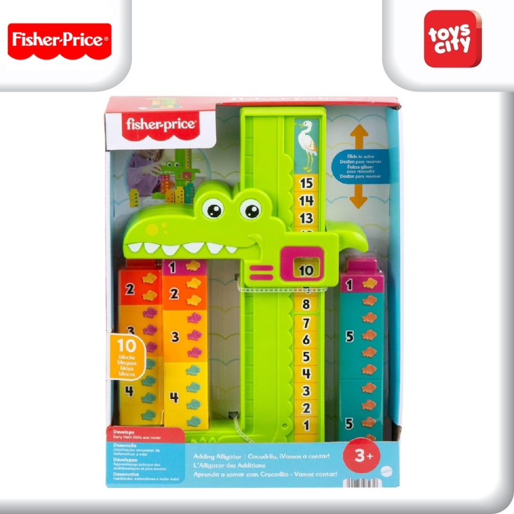 Fisher-Price Mainan Edukasi Adding Alligator Belajar Matematika Anak 3 Tahun 10 Balok