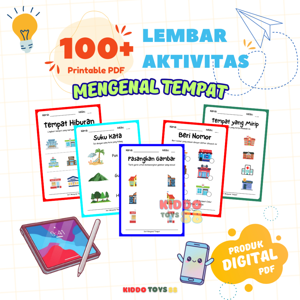 100 Lembar Aktivitas Worksheet Anak PAUD SD 12 Seri PDF Mewarnai Kumon Motion Anak