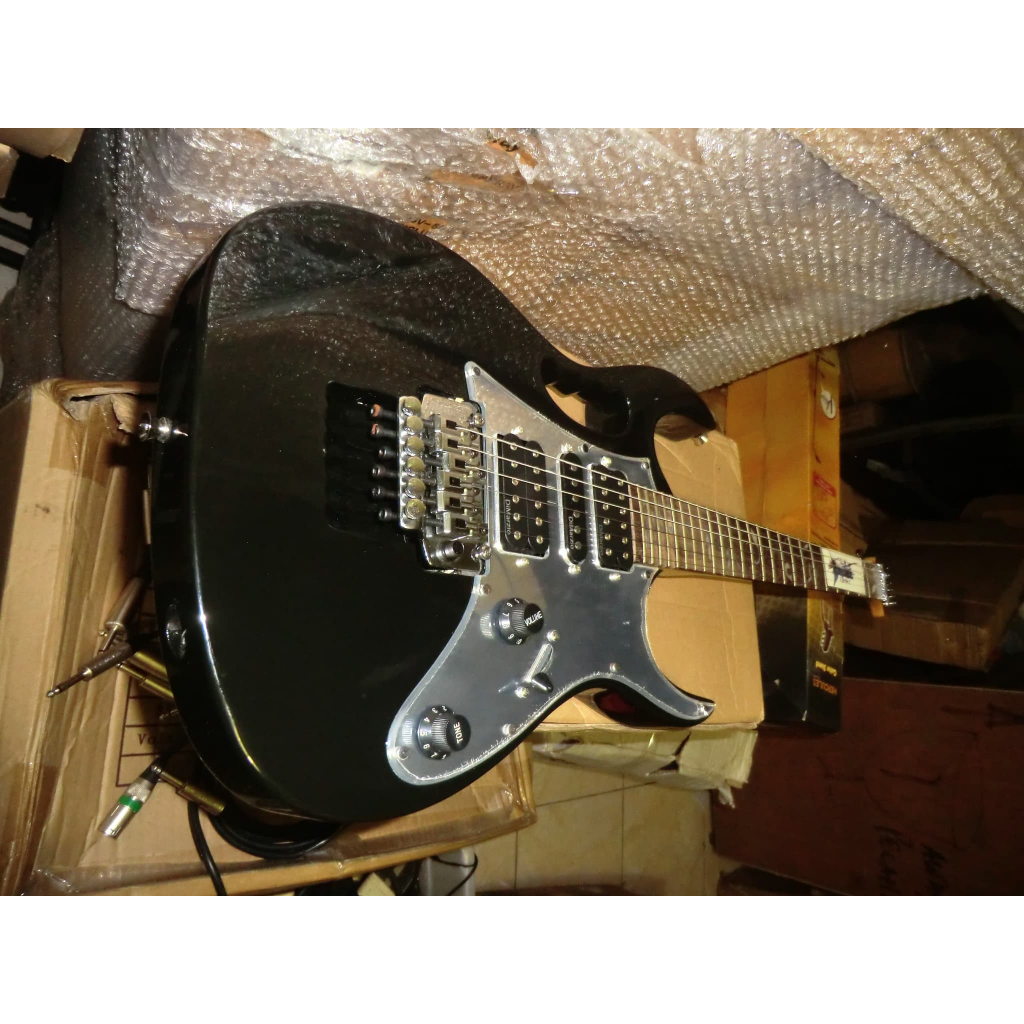 Ibanez Jem FLOWER black GLOSSY pick guard kaca FLOYDROSENYA ORIGINAL BEST QUALITY INLAY KERANG