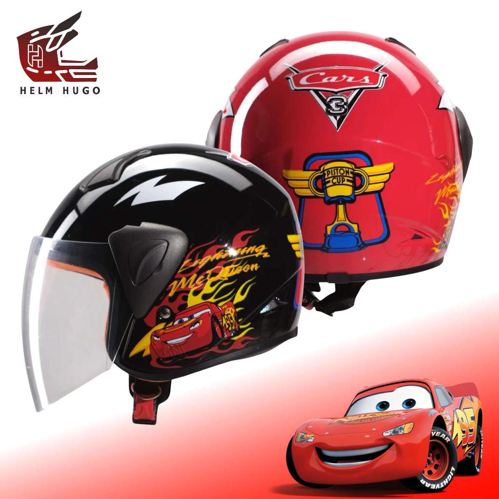 Helm Anak Cars SNI untuk Usia 2 hingga Dewasa McQueen