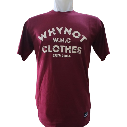 WNC kaos pria dewasa whynot clothes marun
