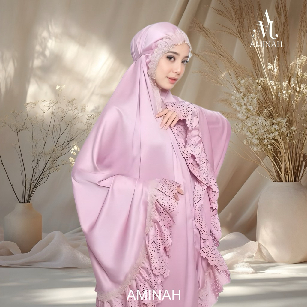 AMINAH - Mukena Dewasa Daily Rempel Lasercut Renda Mewah Aminah Series