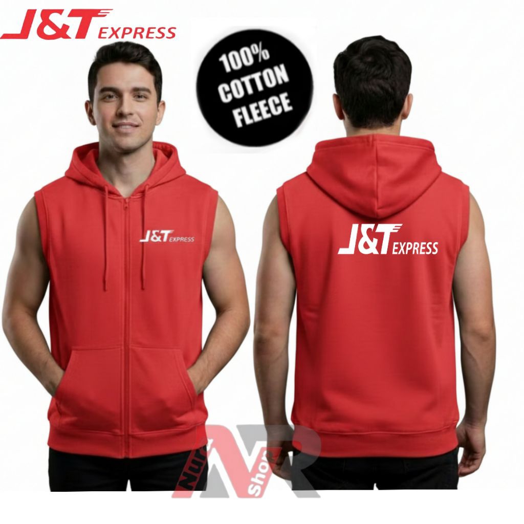 JAKETT KURIR JNT SWEATER HOODIE ROMPI JUMPER JNT EXPRESS