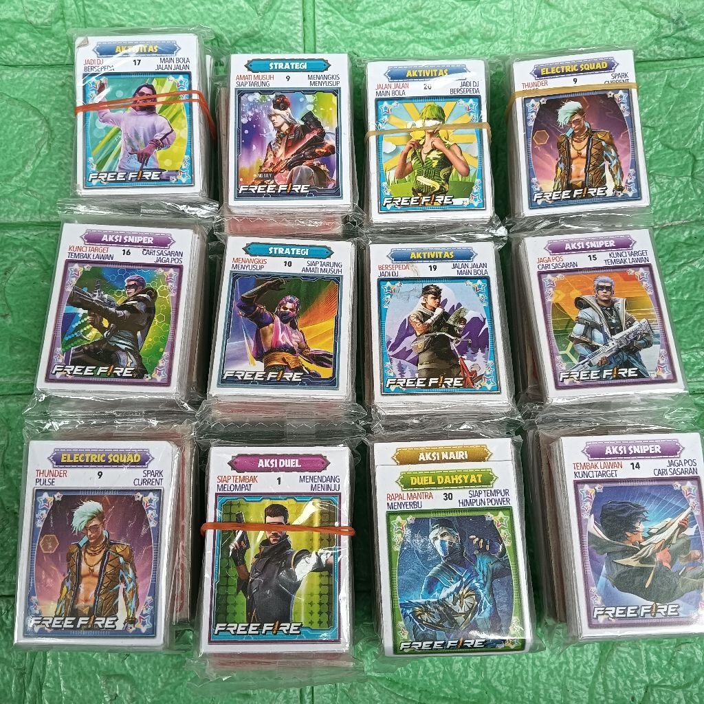 Grosir 12 sachet Mainan Kartu Kwartet FF Wartet DG 384pcs