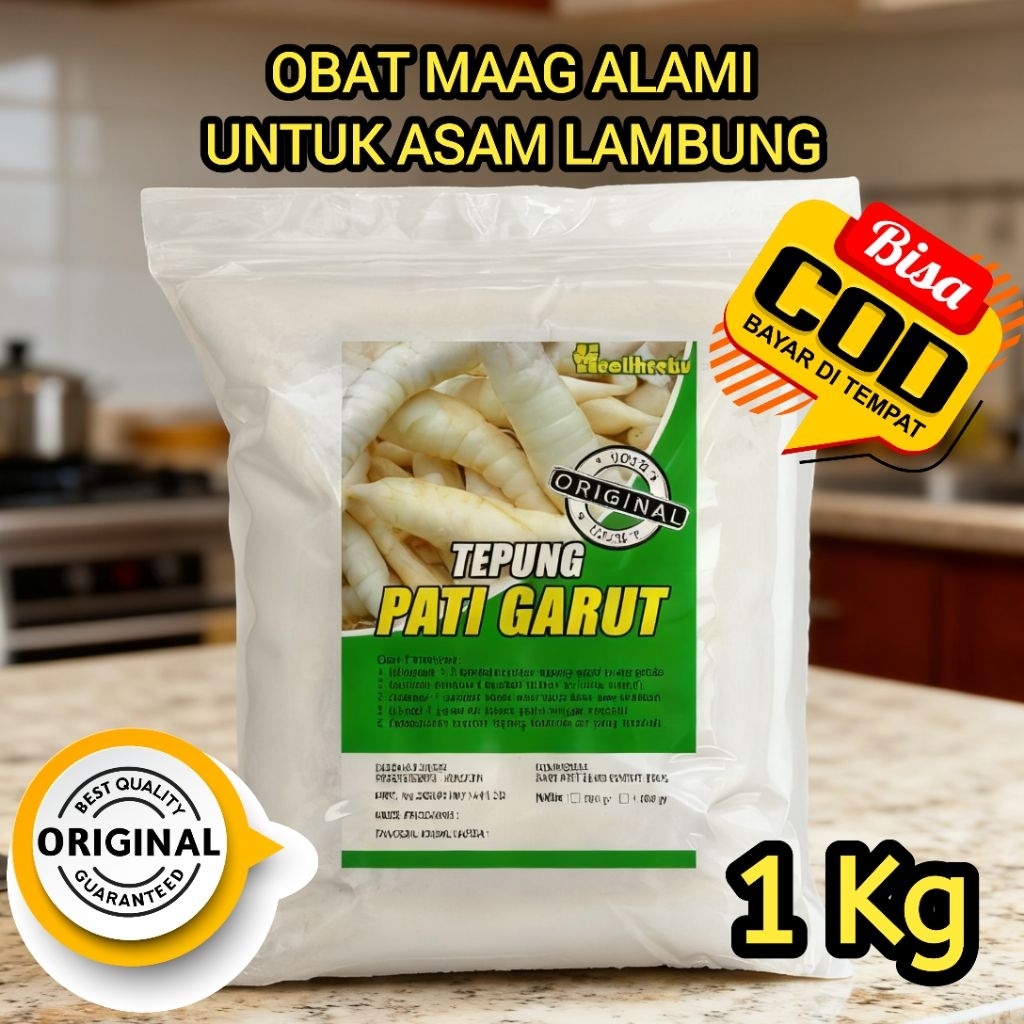 TEPUNG PATI GARUT - 100% PATI GARUT ASLI | 1Kg | KWALITAS PREMIUM | TEPUNG GARUT | IRUT | ARROWROOT
