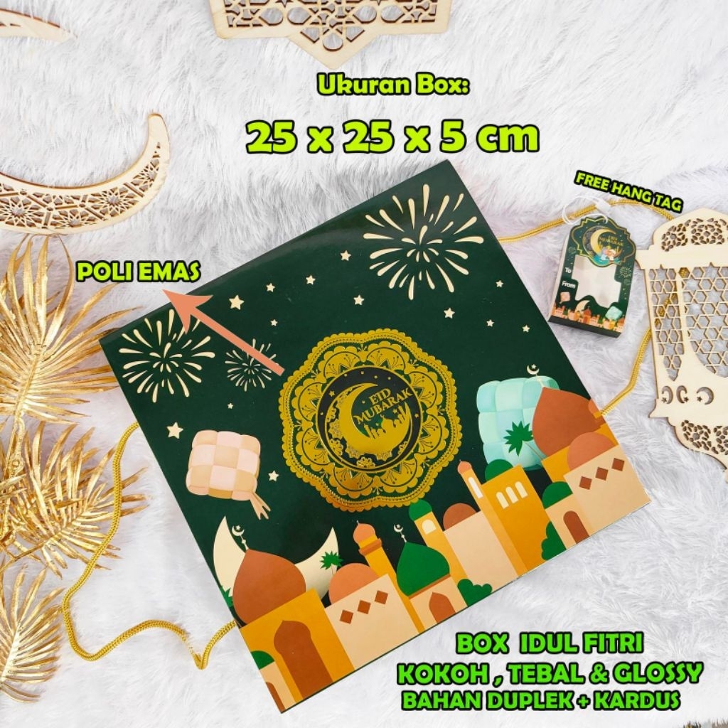 YAFI - Box hampers cookies lebaran idul fitri kotak kemasan kue kering isi 4 toples 250gr dus packag