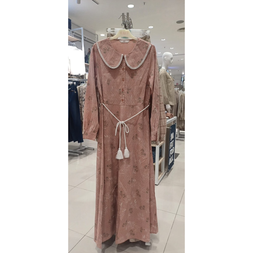 gamis dress exit motif bunga ori matahari(wajib tanya size)