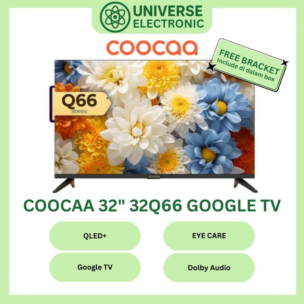 COOCAA 32Q66 FULL HD QLED+ GOOGLE TV 32 Inch - FREE BRACKET