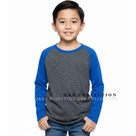 Kaos Anak Lengan Panjang Kaos Raglan Kids Kaos Polos Anak Tanggung Lengan Panjang
