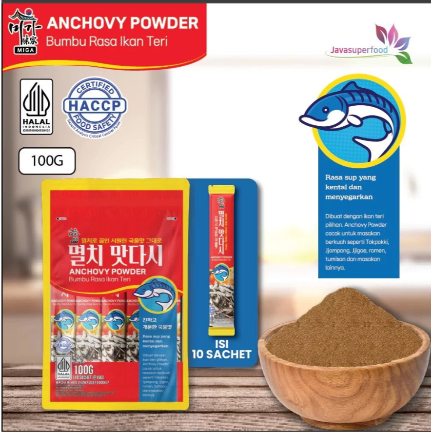 [HALAL] DASHIDA ANCHOVY POWDER BUMBU RASA IKAN TERI 100G (ISI 10 SACHET) / SOUP STOCK ANCHOVY DASHID