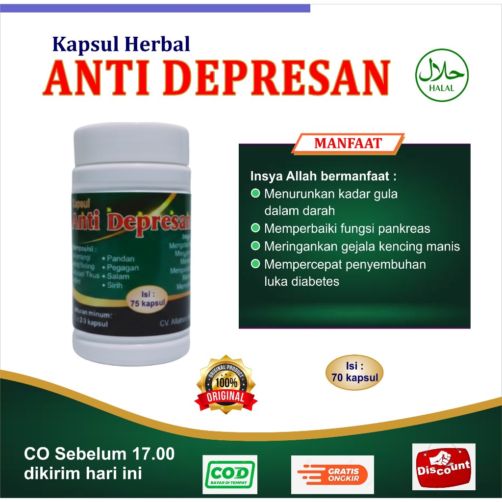 OBAT HERBAL ANTI DEPRESI, WAS-WAS | KAPSUL HERBAL ANTI DEPRESAN | OBAT RELAKSASI
