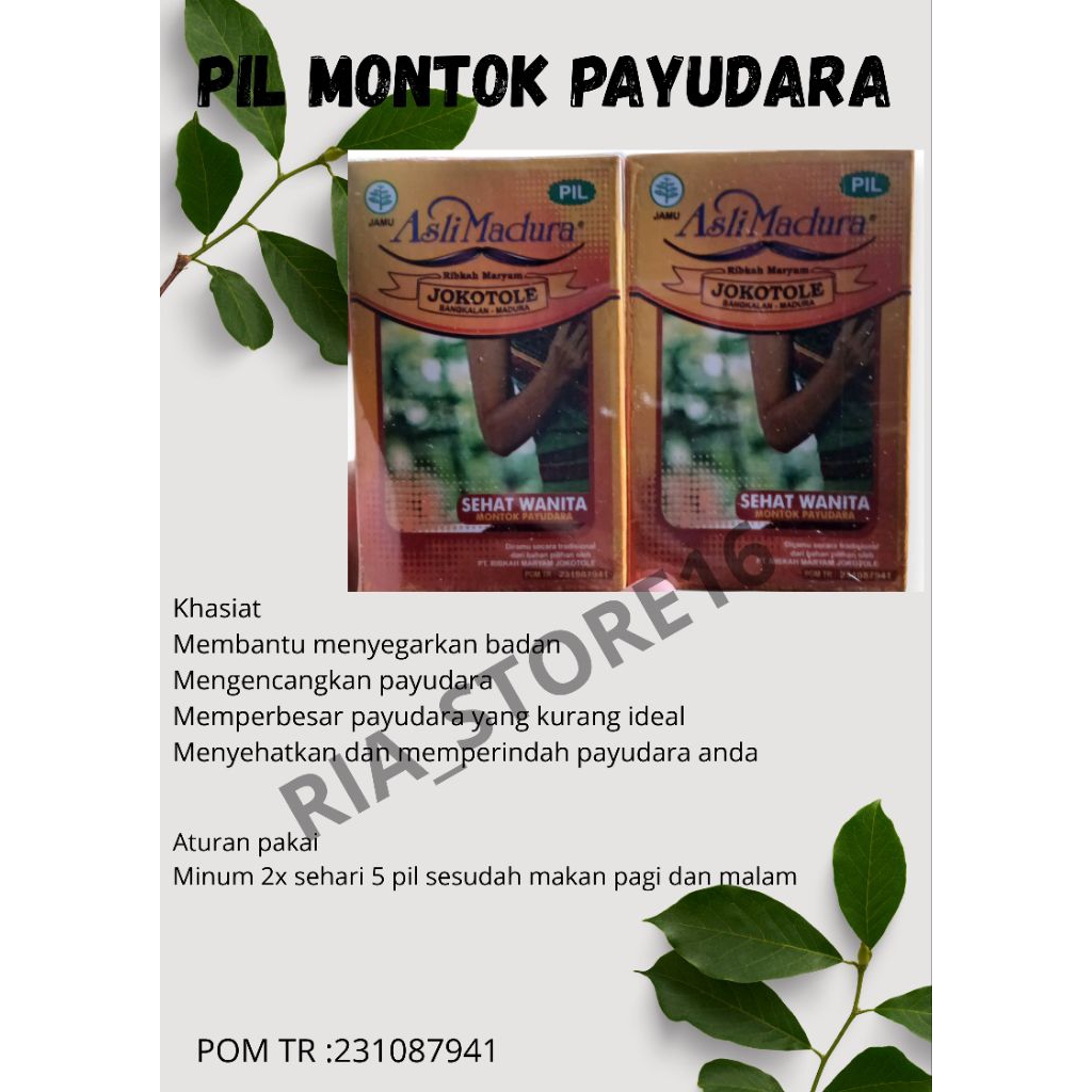 JAMU MONTOK PAYUDARA/PEMBESAR PAYUDARA