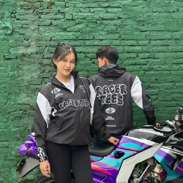 Jaket Windbreaker Racertees Street Service Black - RJ.425