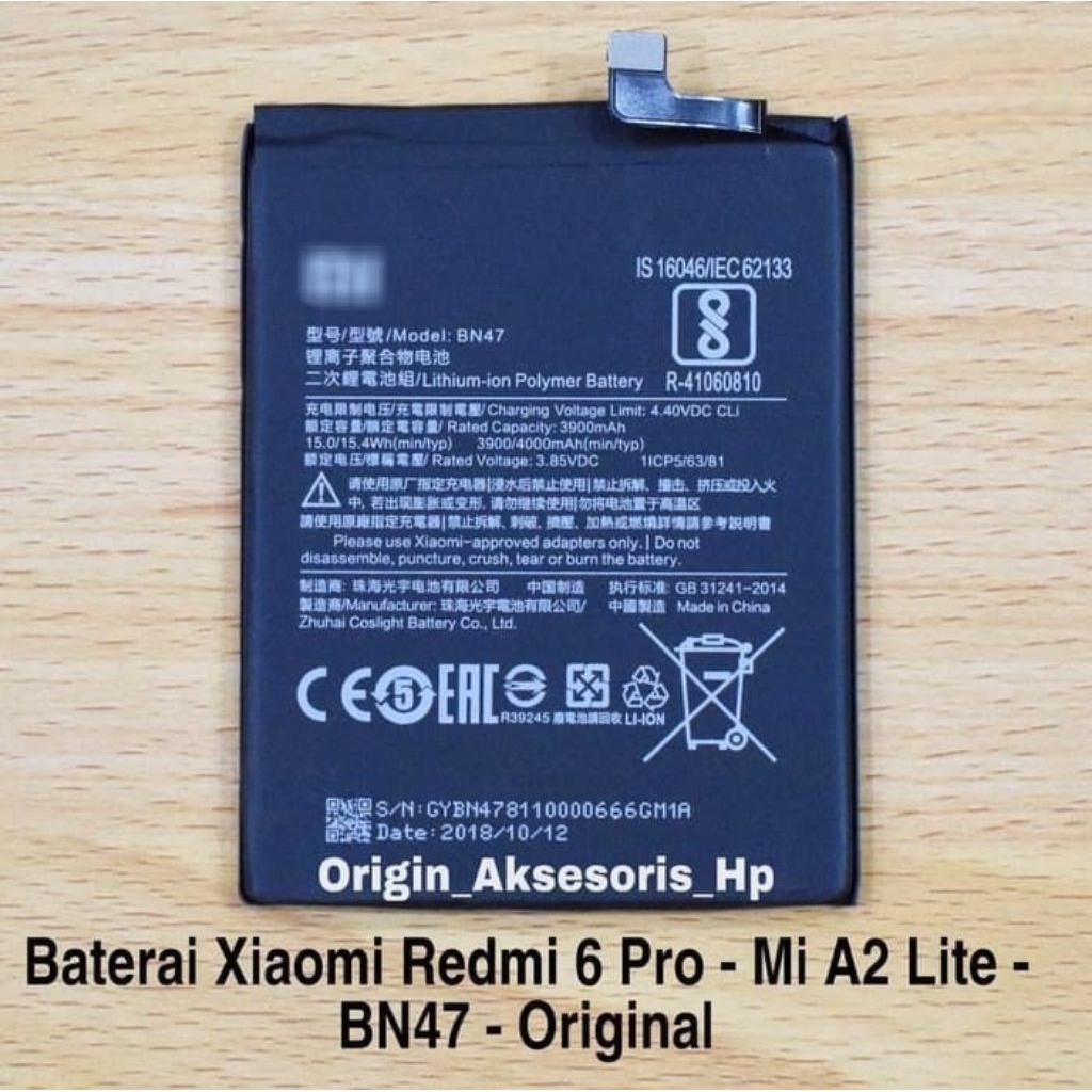 Baterai Batre HP XIAOM Mi A2 Lite Model Battery Batrei BN47 BN-47
