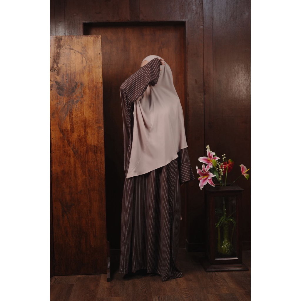 Feira Abaya Stripe / abaya salur / gamis salur cotton linen twill