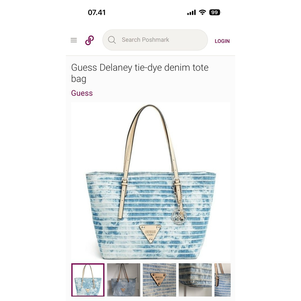 tote bag denim delaney tie dye guess