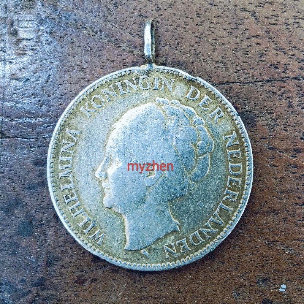 koin perak wilhelmina 1G 1929 ori