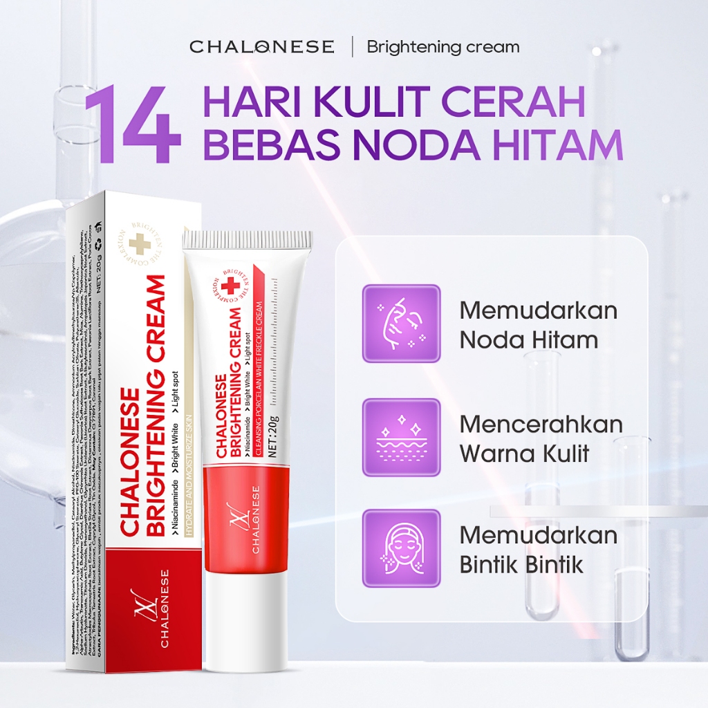 [CHALONESE] PROMO BRIGHTENING AND WHITENING CREAM BPOM Membantu Memudarkan Flex dan Bintik Hitam di Wajah dan Membuat Wajah Lebih Cerah