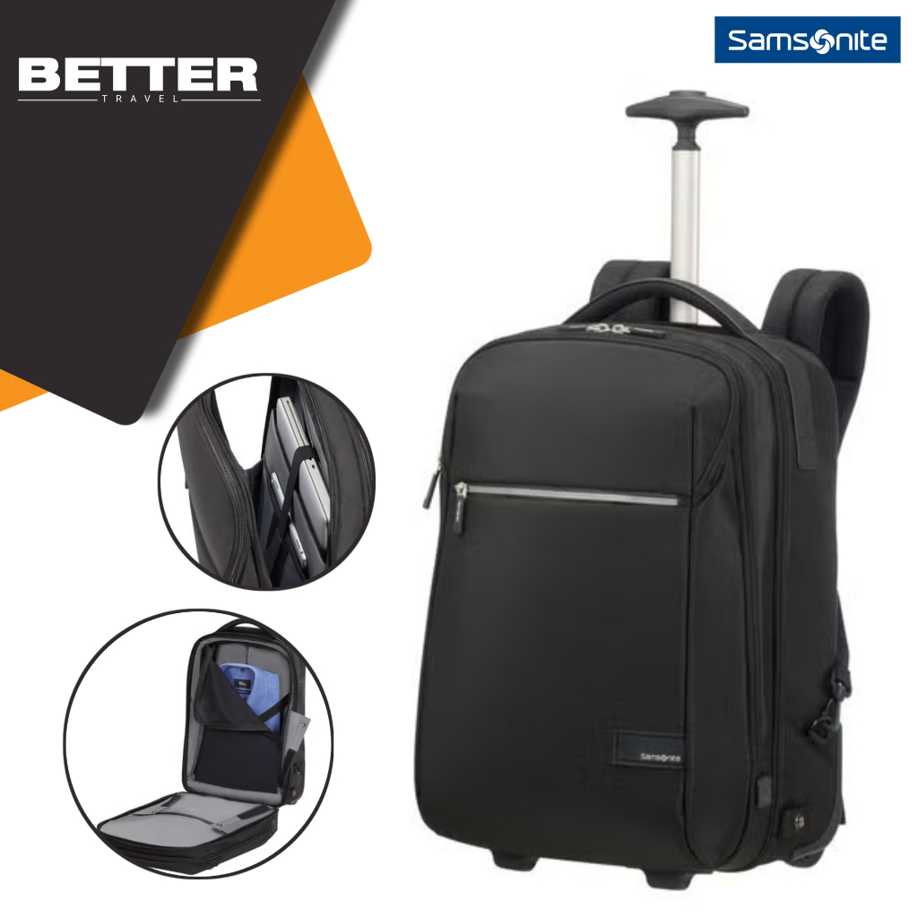 Tas ransel trolly business SAMSONITE backpack roda traveling laptop 17 inch & tablet 10 inch