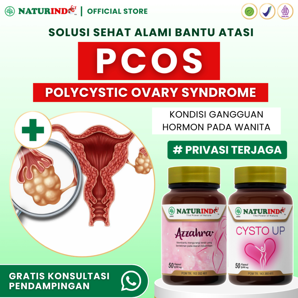 PAKET PCOS NATURINDO | Bantu Atasi PCOS Polycystic Ovary Syndrome Sel Telur Kecil BPOM Halal