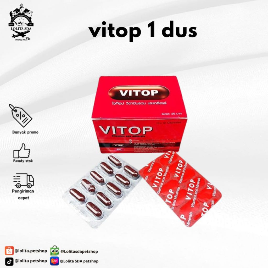 vitop doping ayam kemasan 1 dus