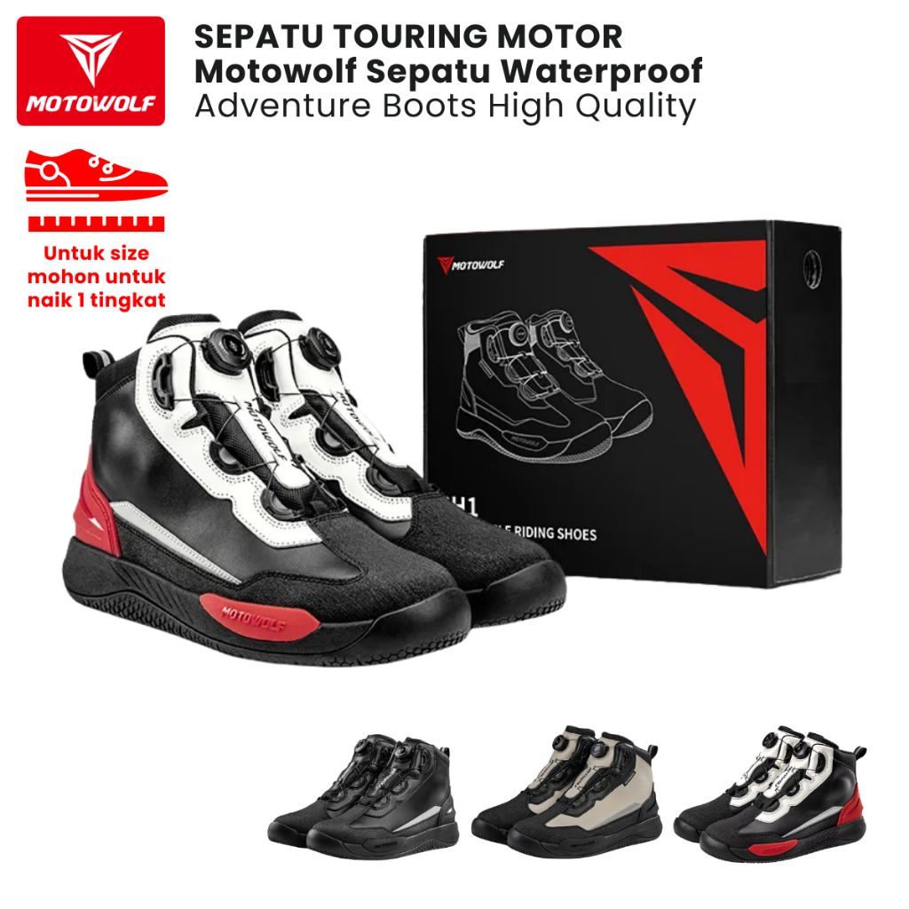 Sepatu Touring Motor Motowolf Waterproof Adventure Boots High Quality