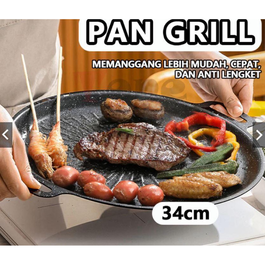 wajan anti lengket teflon anti lengket Grill Anti Lengket/Alat Grill PanggangPanggangan BBQ Bulat Ko