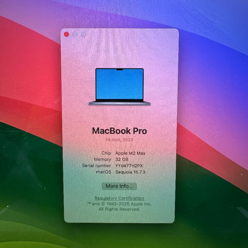 Macbook M2 pro MAX 14 inch Ram 32 Ssd 1 Tb Full set Space Grey buat kerja berat desain editing
