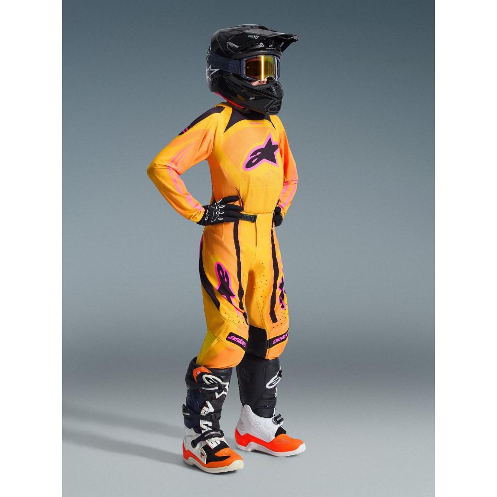 Jersey Set Alpinestars Supertech Youth Nomur Orange Yellow Pink Jerset Anak Alpinestar Supertech Ori