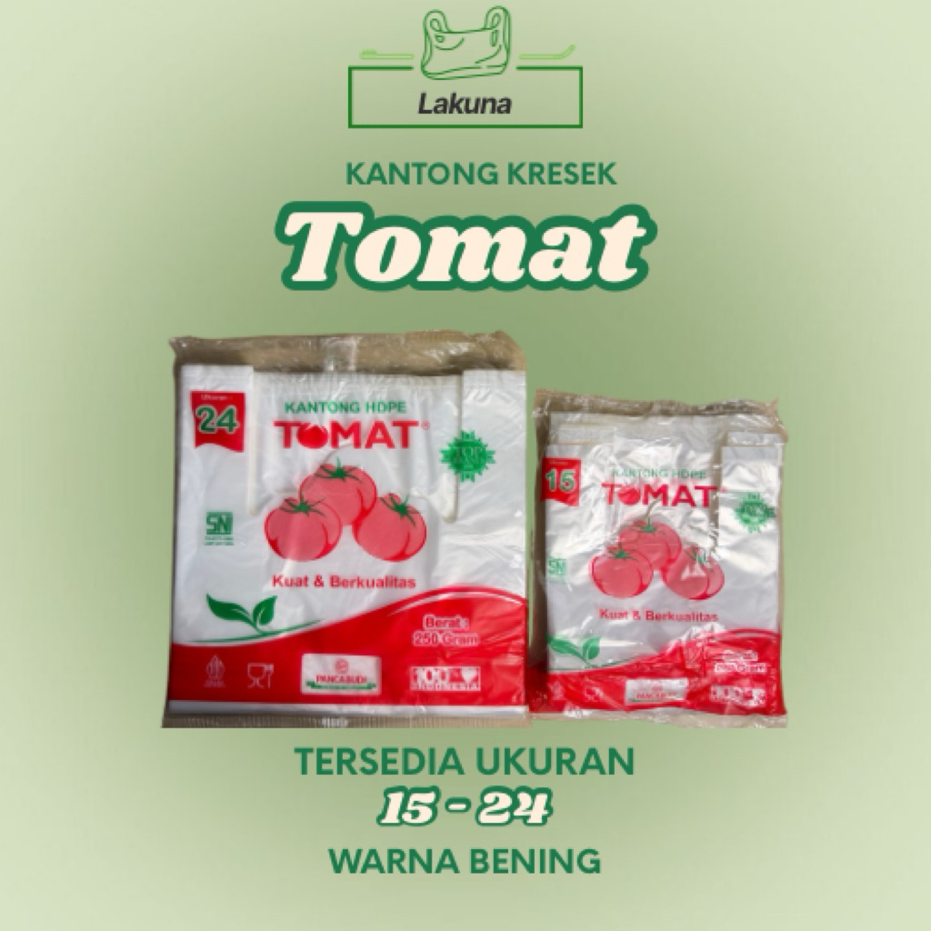 kantong kresek bening merk tomat - kantong HD PE Tomat