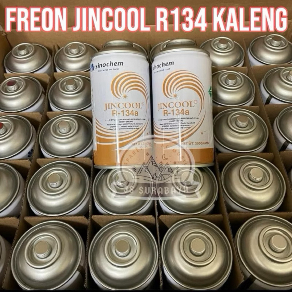 Freon jincool kaleng 390gram harga per dus isi 30 pc Preon R134a ac mobil Kulkas Kualitas tinggi mur
