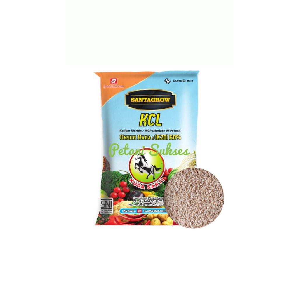 (REPACK 1KG) Pupuk Tunggal KCL kemasan REPACK KCL SANTAGROW 1kg