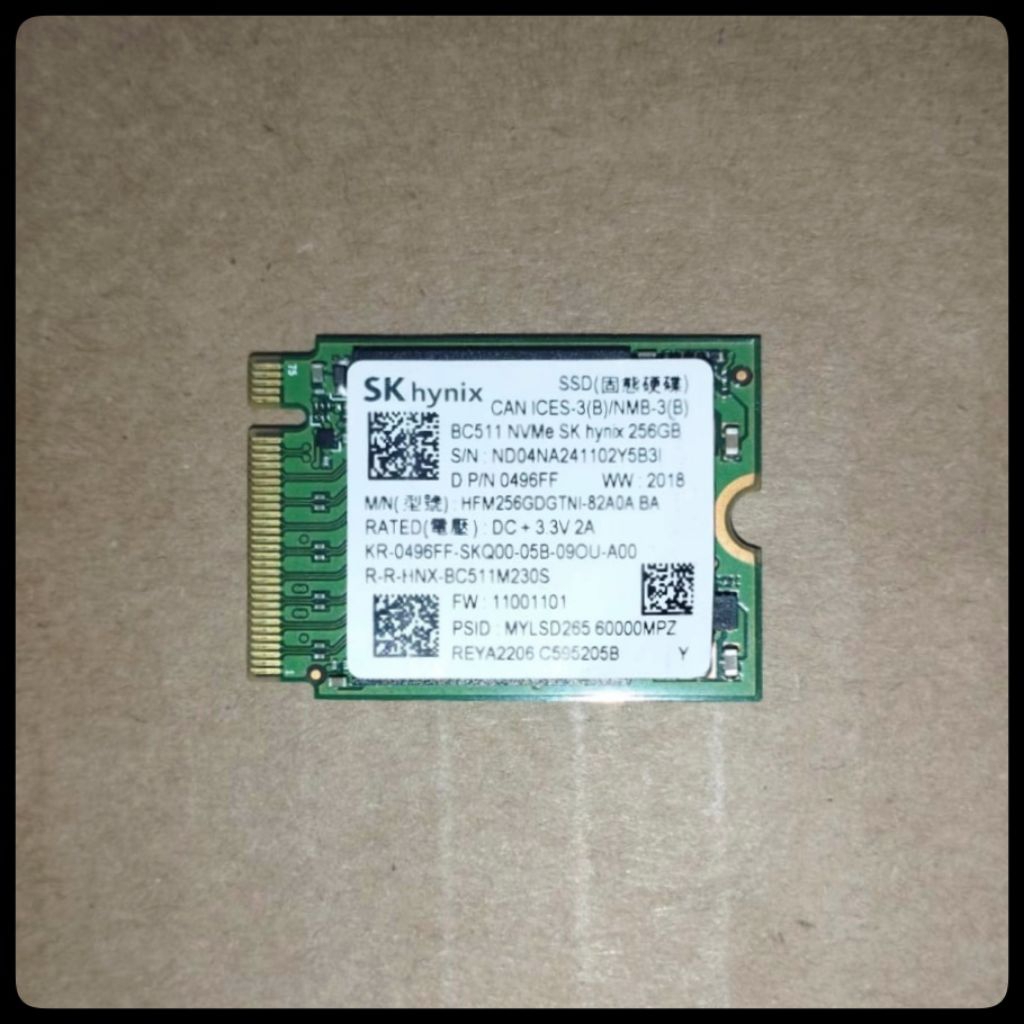 NVME Sk Hynix 2230 256Gb Health 98%