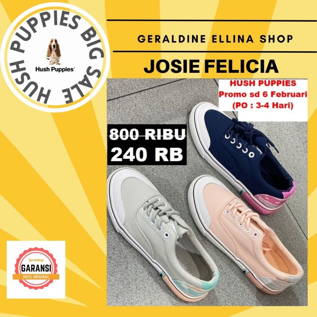 Sepatu sneakers wanita sale Hush Puppies original seri JOSIE FELICIA