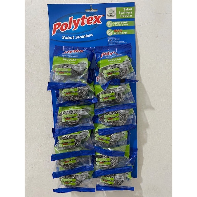 Polytex Sabut Stainless Reguler 12 pcs