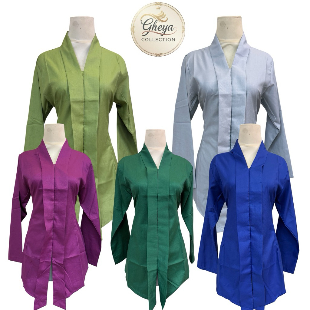 kebaya kartini polos katun toyobo / kebaya seragam wanita / kebaya formal lengan panjang