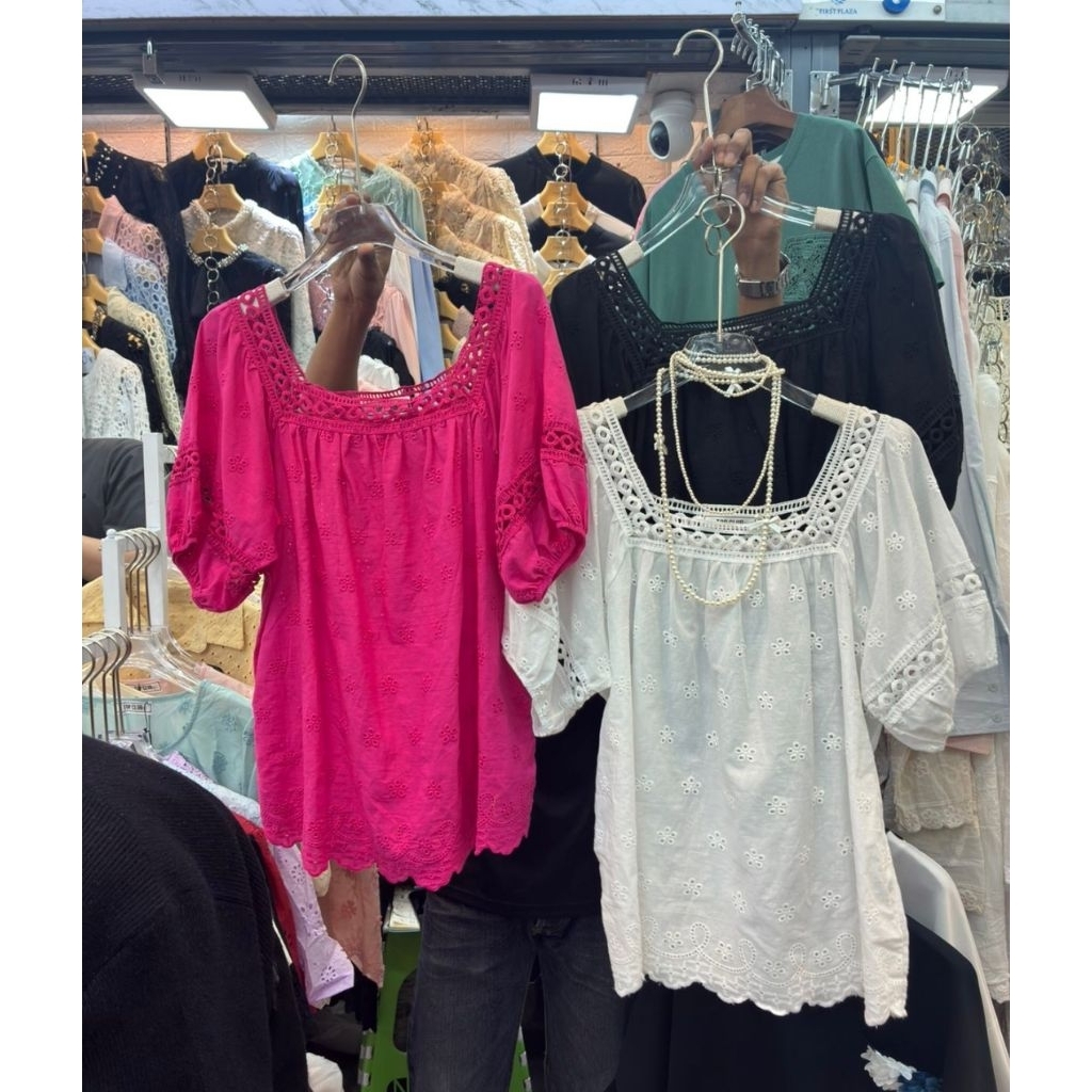 Atasan blouse katbol tangan pendek wanita katun Top club bangkok bkk